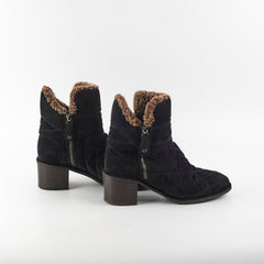 Chanel Suede Black Boots Size 35.5