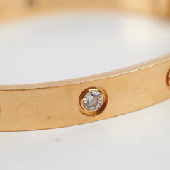 Cartier Love Diamond Bracelet Yellow Gold Size 17