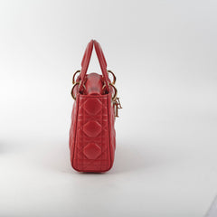 Christian Dior Lady Dior Mini Lambskin Red