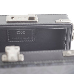 Christian Dior Mini Lock Canvas Crossbody Bag Black/Blue