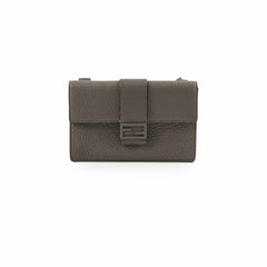 Fendi Mini Leather Crossbody Bag Grey
