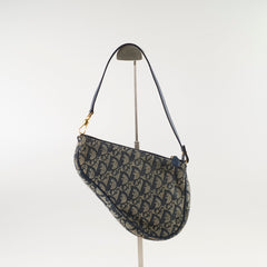 Christian Dior Vintage Saddle Pouch Blue