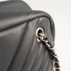 Chanel Diagonal Chevron Quilted Tassel Camera Bag Black