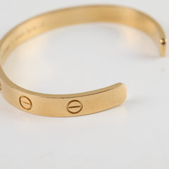 Cartier Love Bracelet Cuff Yellow Gold Size 17 CRB6032417