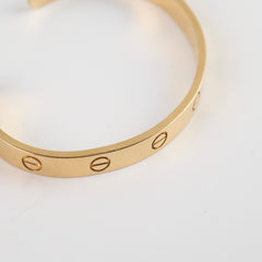 Cartier Love Bracelet Cuff Yellow Gold Size 17 CRB6032417