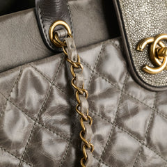 Chanel Quilted Leather and Stingray Shopper Tote Grey 16 Series