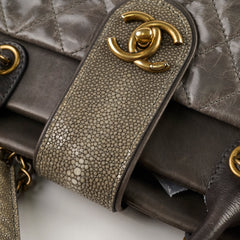 Chanel Quilted Leather and Stingray Shopper Tote Grey 16 Series