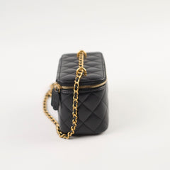Chanel Vanity with Mirror Crossbody Black Microchipped