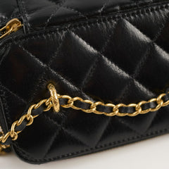 Chanel Vanity with Mirror Crossbody Black Microchipped
