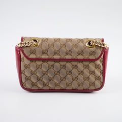 Gucci Small Marmont Beige/Burgundy