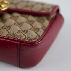 Gucci Small Marmont Beige/Burgundy