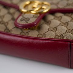 Gucci Small Marmont Beige/Burgundy