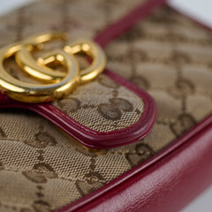 Gucci Small Marmont Beige/Burgundy