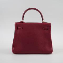 Hermes Kelly 25 Togo Rouge Grenat C Stamp 2018