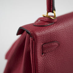 Hermes Kelly 25 Togo Rouge Grenat C Stamp 2018