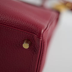 Hermes Kelly 25 Togo Rouge Grenat C Stamp 2018