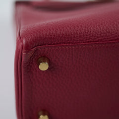 Hermes Kelly 25 Togo Rouge Grenat C Stamp 2018