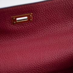 Hermes Kelly 25 Togo Rouge Grenat C Stamp 2018