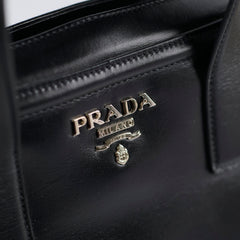 Prada Large Leather Tote Black