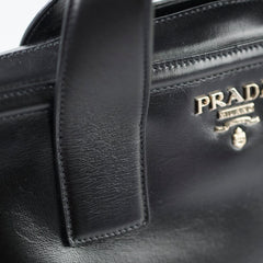 Prada Large Leather Tote Black