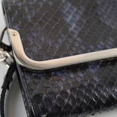 Louis Vuitton Snakeskin Shoulder Bag Navy