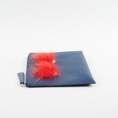 Fendi Monster Clutch Blue/Red