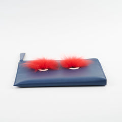 Fendi Monster Clutch Blue/Red