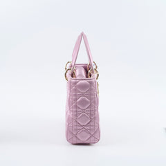 Dior Small Lady Dior Bag Pink Silk Crystals