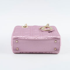 Dior Small Lady Dior Bag Pink Silk Crystals