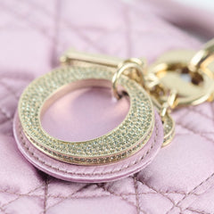 Dior Small Lady Dior Bag Pink Silk Crystals