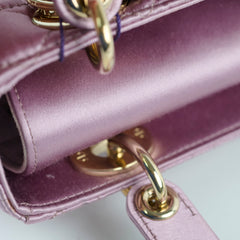 Dior Small Lady Dior Bag Pink Silk Crystals