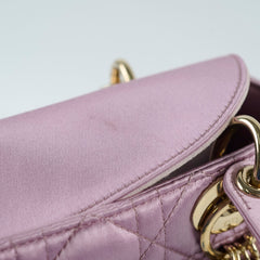 Dior Small Lady Dior Bag Pink Silk Crystals