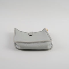 Hermes Mini Evelyn Bleu Pale/Gris Etain Clemence B Stamp 2023