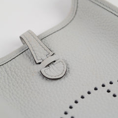 Hermes Mini Evelyn Bleu Pale/Gris Etain Clemence B Stamp 2023