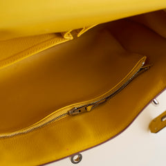 Hermes Jypsiere 34 Clemence Yellow M Square Stamp