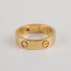 Cartier Love Ring Yellow Gold 3 Diamonds Size 58