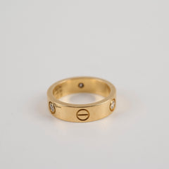 Cartier Love Ring Yellow Gold 3 Diamonds Size 58