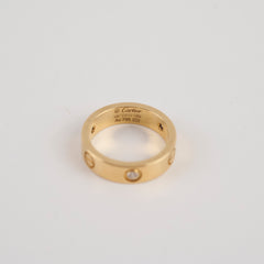 Cartier Love Ring Yellow Gold 3 Diamonds Size 58