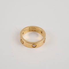 Cartier Love Ring Yellow Gold 3 Diamonds Size 58