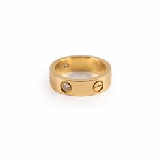 Cartier Love Ring Classic Yellow Gold 3 Diamonds Size 53