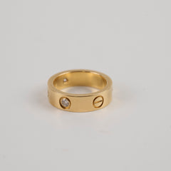 Cartier Love Ring Classic Yellow Gold 3 Diamonds Size 53