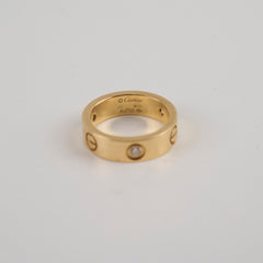 Cartier Love Ring Classic Yellow Gold 3 Diamonds Size 53