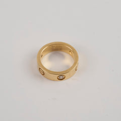 Cartier Love Ring Classic Yellow Gold 3 Diamonds Size 53