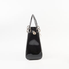 Christian Dior Medium Lady Dior Patent Black