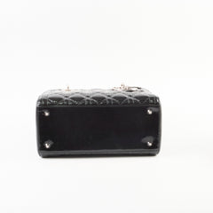 Christian Dior Medium Lady Dior Patent Black