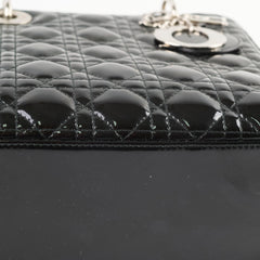 Christian Dior Medium Lady Dior Patent Black