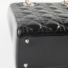 Christian Dior Medium Lady Dior Patent Black