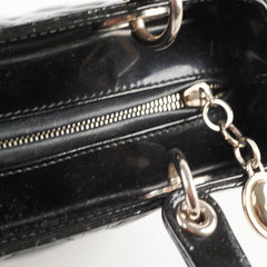 Christian Dior Medium Lady Dior Patent Black