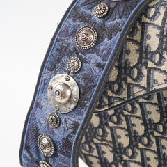 Christian Dior Medium Oblique Saddle Bag Navy