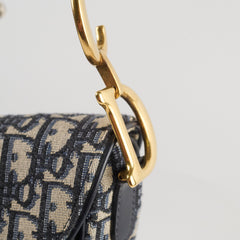 Christian Dior Medium Oblique Saddle Bag Navy
